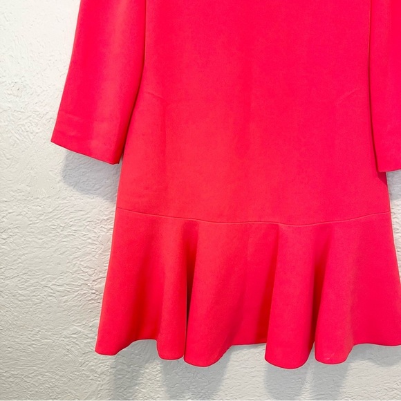 Kate Spade Dress 2 Coral Red Pink Caution To The Wind Flounce - Picture 5 of 9